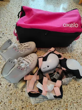 Patines Oxelo niña Talla 32-35 + Protecciones