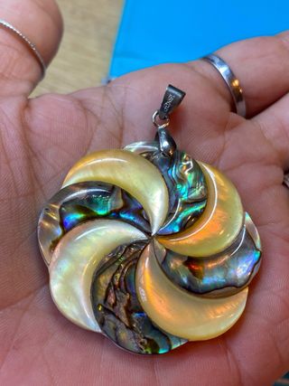 Colgante abalorio nácar y plata