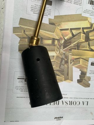 Faretto snodato vintage 30cm metallo oro nero