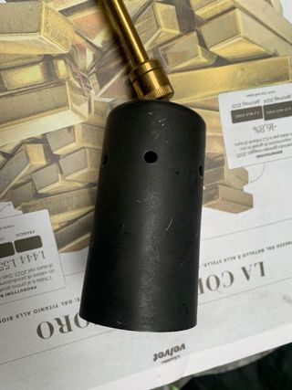 Faretto snodato vintage 30cm metallo oro nero