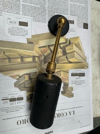 Faretto snodato vintage 30cm metallo oro nero