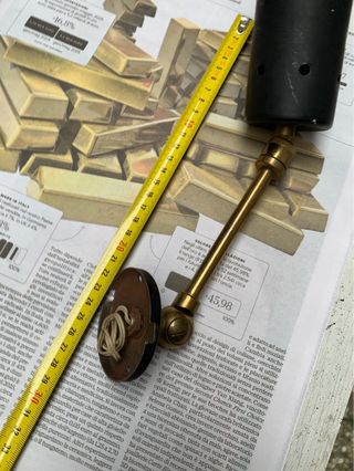 Faretto snodato vintage 30cm metallo oro nero