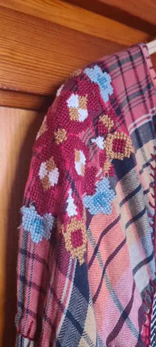 Vestido largo cuadros Zara