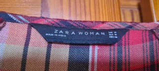 Vestido largo cuadros Zara