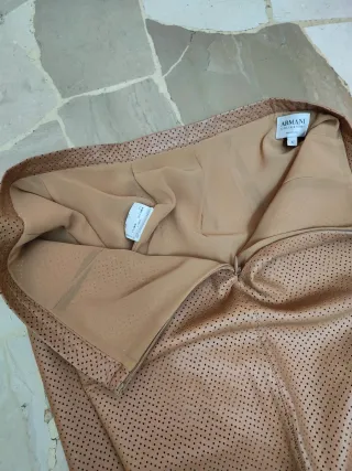 Pantaloni pelle donna Giorgio Armani beige