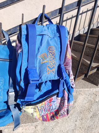 2 zaini Zeven vintage blu e multicolor