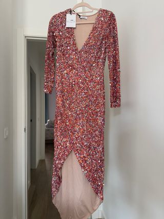 Vestido lentejuelas multicolor talla S