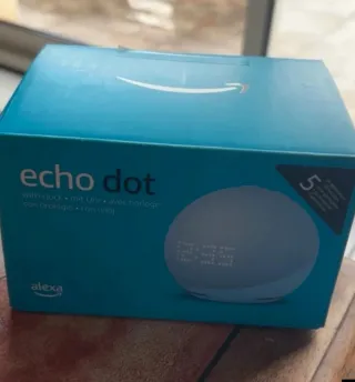 Echo Dot con orologio 5ª gen Azzurro