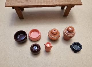 Lote miniaturas recipientes imitación barro