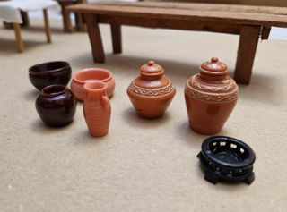 Lote miniaturas recipientes imitación barro