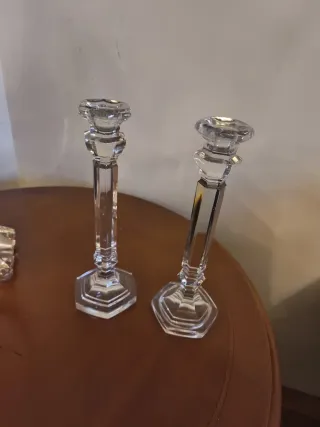 Portacandele in vetro intagliato