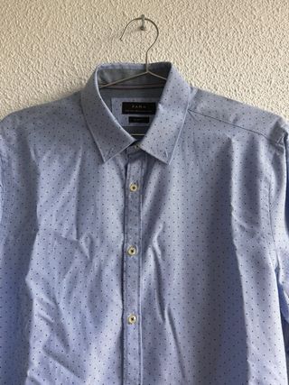 Camisa Zara Azul Estampada