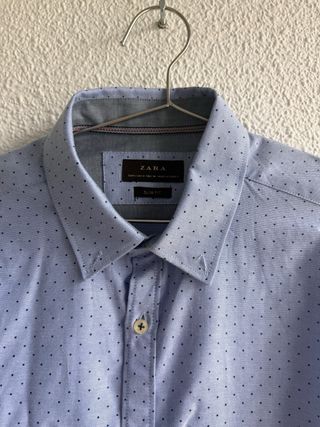 Camisa Zara Azul Estampada