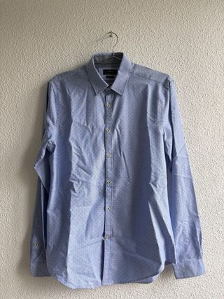Camisa Zara Azul Estampada