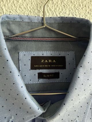 Camisa Zara Azul Estampada