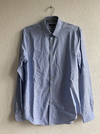 Camisa Zara Azul Estampada