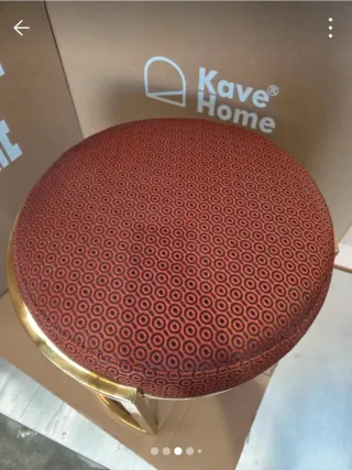 Pouf di lusso rosso e oro