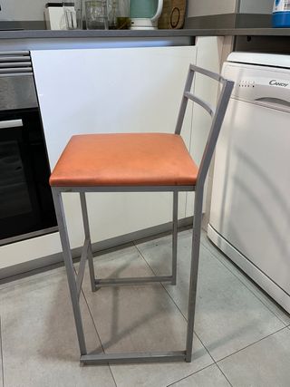 Taburete cocina asiento naranja 64cm,