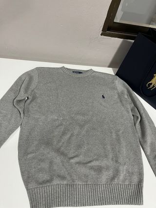 Jersey Ralph Lauren Gris Logo Azul