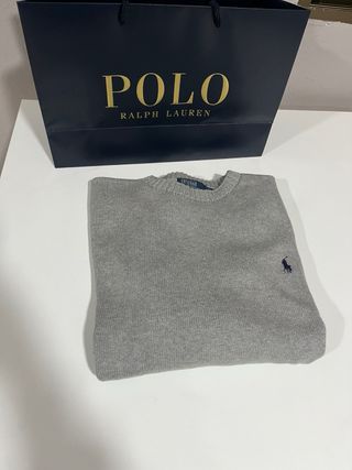 Jersey Ralph Lauren Gris Logo Azul