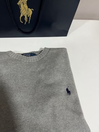 Jersey Ralph Lauren Gris Logo Azul
