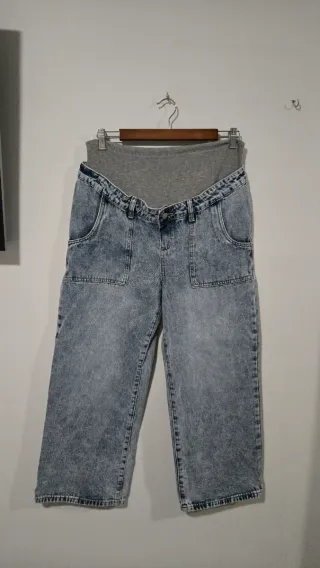 Pantalones premamá vaqueros efecto lavado