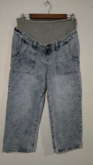 Pantalones premamá vaqueros efecto lavado