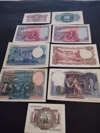 Billetes españoles antiguos - Pesetas