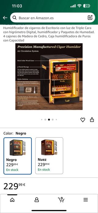 Humidificador Marvero Escritorio Luz Cedro