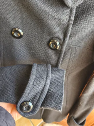 Abrigo paño Bershka talla S negro