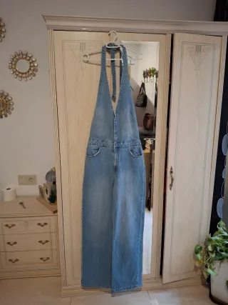 Mono Zara espalda abierta halter vaquero