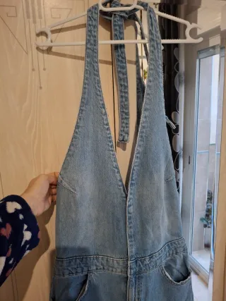 Mono Zara espalda abierta halter vaquero