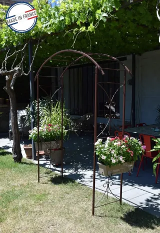 Arco de Jardín Metálico Marrón Chocolate