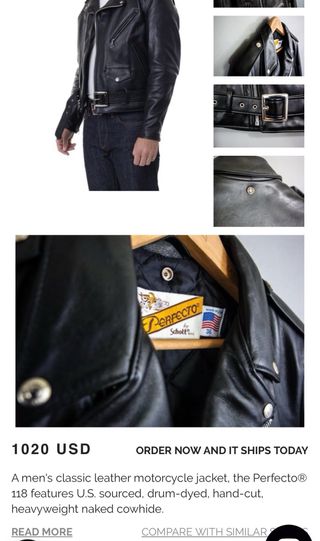 Chaqueta de Piel Schott NYC Talla L