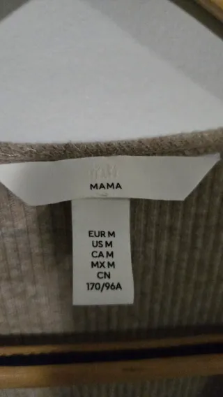 Jersey canalé premamá lactancia beige