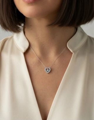 18755 collar oro blanco y colgante