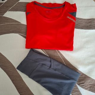 Completo sport palestra Diadora rosso