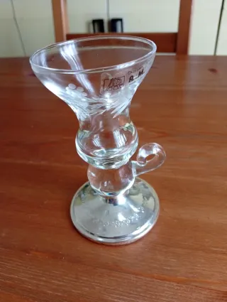 Portacandele base argento e vetro