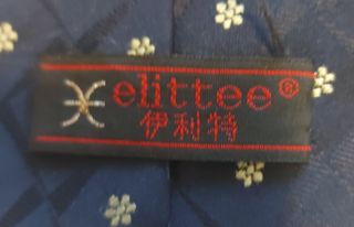 Cravatta Elittee blu con fantasia oro