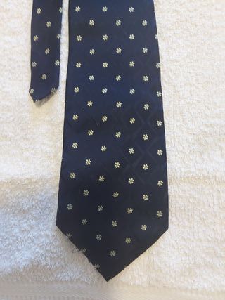 Cravatta Elittee blu con fantasia oro