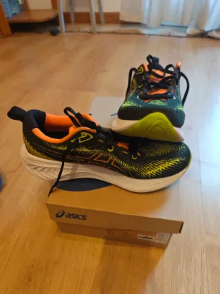 Zapatillas Asics running gel cumulus25 black neón