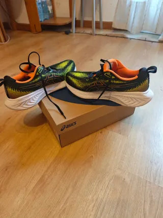 Zapatillas Asics running gel cumulus25 black neón