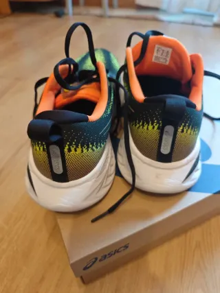 Zapatillas Asics running gel cumulus25 black neón