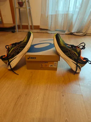 Zapatillas Asics running gel cumulus25 black neón