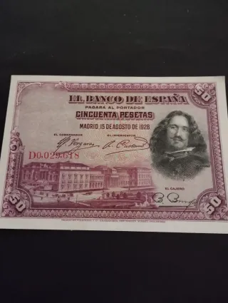 Billete espanol antiguo NÚMERO MUY BAJO