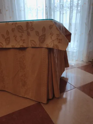 Mesa camilla rectangular con cristal