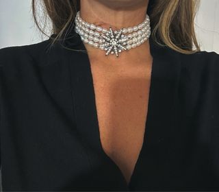 Gargantilla choker perlas con estrella