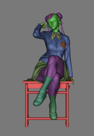Chun-Li Estudiante Resina 3D