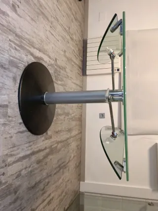 Mesa redonda cristal plegable 130-85