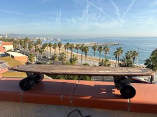 Skate Vintage Tabla Madera Ruedas Negras